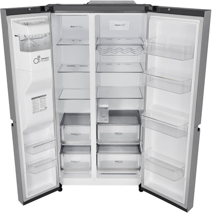 LG 635 L Frost Free Side by Side Refrigerator - Shiny Steel, GL-L257CPZX