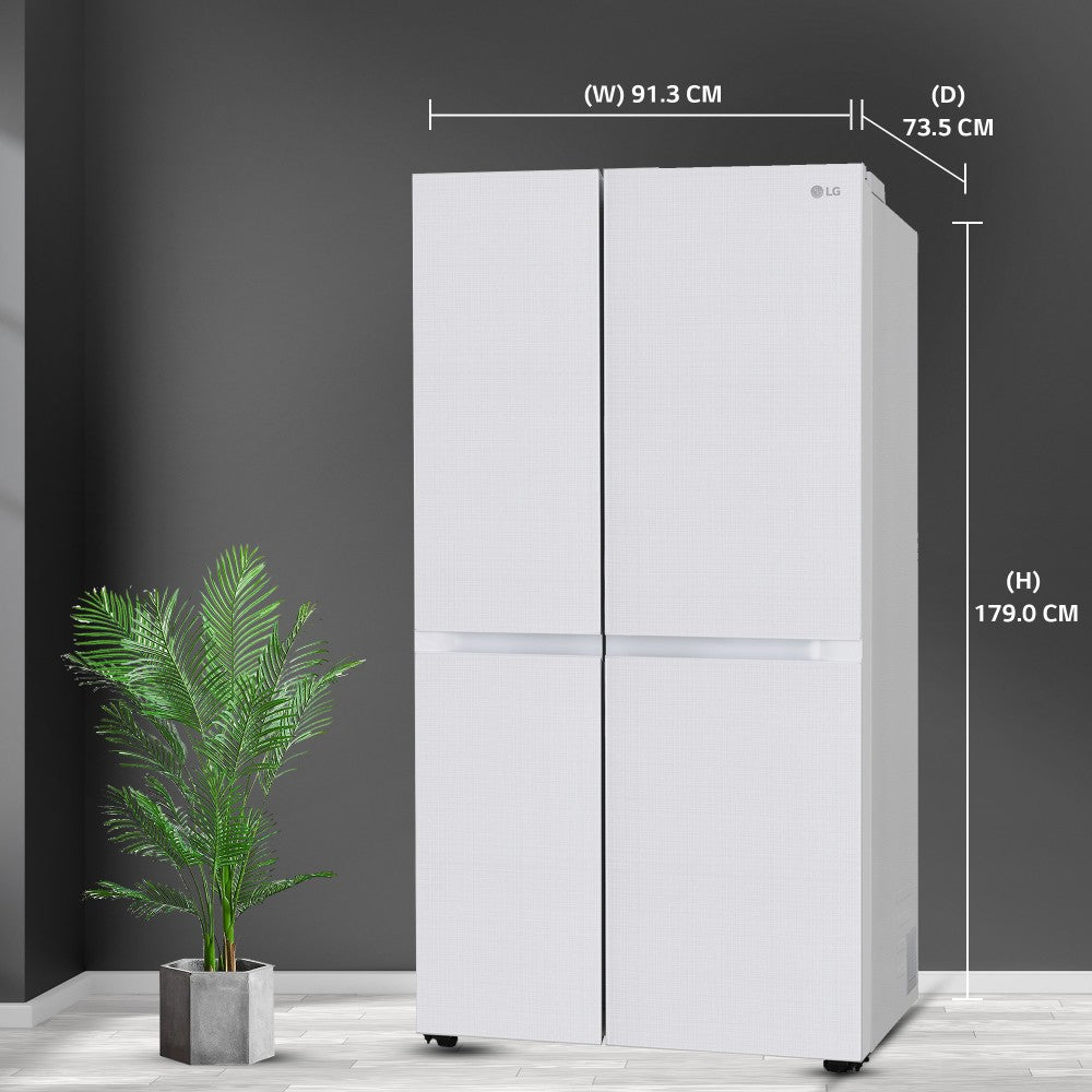 LG 655 L Frost Free Side by Side Refrigerator - Linnen White, GL-B257DLWX