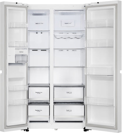 LG 655 L Frost Free Side by Side Refrigerator - Linnen White, GL-B257DLWX