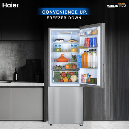 Haier 237 L Frost Free Double Door 2 Star Convertible Refrigerator - Moon Silver, HEB-242GS-P