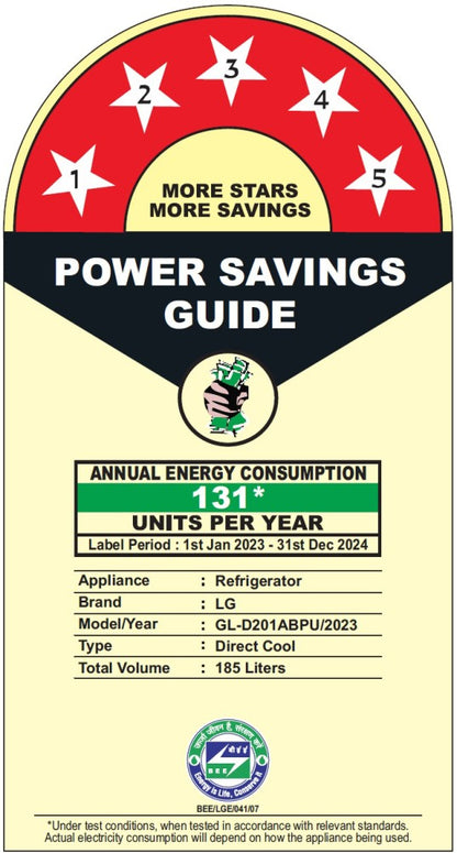 LG 185 L डायरेक्ट कूल सिंगल डोर 5 स्टार रेफ्रिजरेटर - ब्लू प्लुमेरिया, GL-D201ABPU