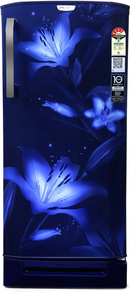 Godrej 180 L Direct Cool Single Door 4 Star Refrigerator with Base Drawer - Blush Blue, RD EDGENEO 207D TDF BH BL