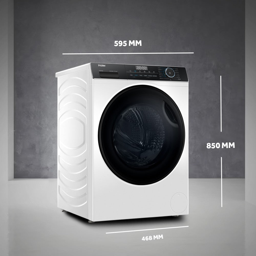 Haier 8 kg 5 Star Super Drum Inverter Washing Machine Fully Automatic Front Load Black, White - HW80-IM12929C