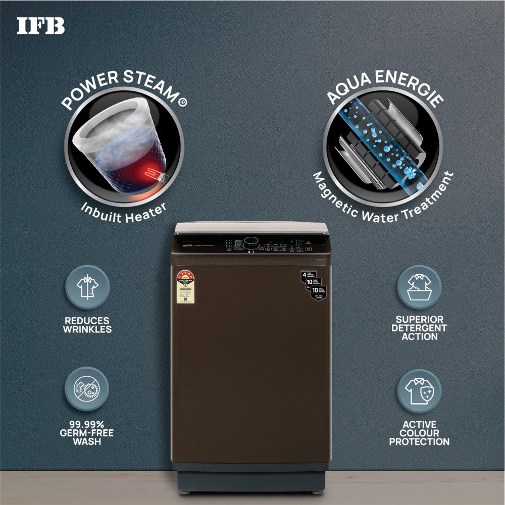 IFB 8 kg Fully Automatic Top Load Washing Machine with In-built Heater Brown - TL-SBRS Aqua