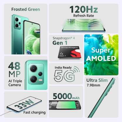 REDMI Note 12 5G (Frosted Green, 128 GB) - 4 GB RAM