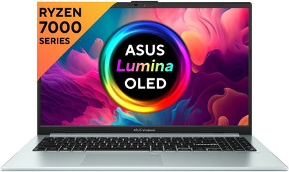 ASUS Vivobook Go 15 OLED (2023) Ryzen 3 क्वाड कोर 7320U - (8 GB/512 GB SSD/Windows 11 Home) E1504FA-LK323WS पतला और हल्का लैपटॉप - 15.6 इंच, हरा ग्रे, 1.63 किलोग्राम, एमएस ऑफिस के साथ