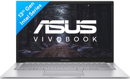 Asus Vivobook 14 (2023) Core i5 13वीं जेनरेशन - (8GB/512GB SSD/Windows 11 Home) X1404VA-NK522WS पतला और हल्का लैपटॉप - 14 इंच, ट्रांसपेरेंट सिल्वर, 1.40 Kg, MS Office के साथ