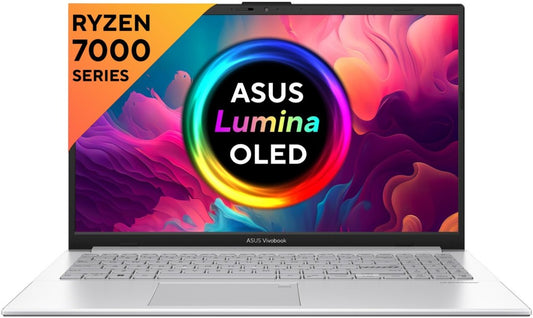 ASUS Vivobook Go 15 OLED (2023) Ryzen 3 क्वाड कोर 7320U - (8 GB/512 GB SSD/Windows 11 Home) E1504FA-LK321WS पतला और हल्का लैपटॉप - 15.6 इंच, कूल सिल्वर, 1.63 किलोग्राम, एमएस ऑफिस के साथ