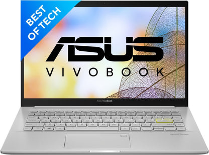 Asus Vivobook Ultra 14 (2022) Core i3 11th Gen - (8GB/512GB SSD/Windows 11 Home) K413EA-EB303WS पतला और हल्का लैपटॉप - 14 इंच, ट्रांसपेरेंट सिल्वर, 1.40 kg, MS Office के साथ