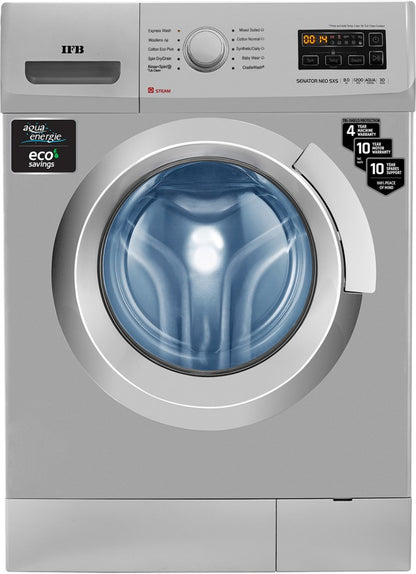 IFB 8 kg 4 years Comprehensive Warranty Fully Automatic Front Load Washing Machine with In-built Heater Silver - SENATOR NEO SXS 8012