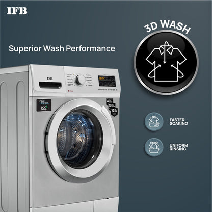 IFB 8 kg 4 years Comprehensive Warranty Fully Automatic Front Load Washing Machine with In-built Heater Silver - SENATOR NEO SXS 8012