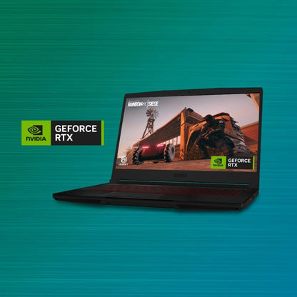 MSI Core i5 12वीं जेनरेशन - (16GB/1 TB HDD/256GB SSD/Windows 11 Home/4GB ग्राफ़िक्स/NVIDIA GeForce RTX 2050) पतला GF63 12UCX-269IN गेमिंग लैपटॉप - 15.6 इंच, काला, 1.86 Kg