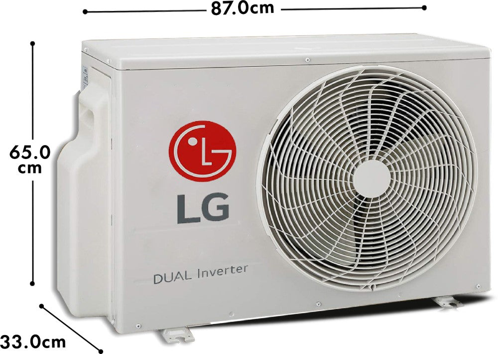 LG 2023 Model 1.5 Ton 5 Star Split AI Dual Inverter 4 Way Swing, HD Filter with Anti-Virus Protection and ThinQ Wi-fi AC with Wi-fi Connect  - White - RS-Q20HWZE, Copper Condenser