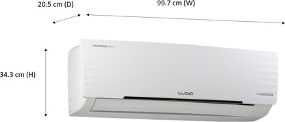 Lloyd 1.5 Ton 3 Star Split Inverter AC  - White - GLS18I3KWSEA, Copper Condenser