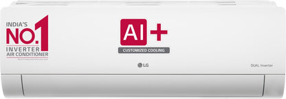 LG 2023 Model 1.5 Ton 5 Star Split AI Dual Inverter 4 Way Swing, HD Filter with Anti-Virus Protection and ThinQ Wi-fi AC with Wi-fi Connect  - White - RS-Q20HWZE, Copper Condenser