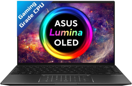 ASUS Zenbook 14X OLED Ryzen 5 Hexa Core 5600H - (16 GB/512 GB SSD/Windows 11 Home) UM5401QA-KM541WS पतला और हल्का लैपटॉप - 14 इंच, जेड ब्लैक, 1.40 किग्रा, एमएस ऑफिस के साथ