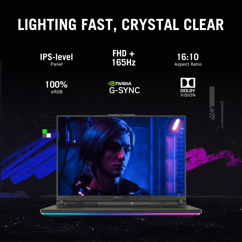 ASUS ROG Strix G18 (2023) 90WHr बैटरी के साथ Intel HX-Series Core i7 13वीं पीढ़ी - (16 GB/1 TB SSD/Windows 11 Home/8 GB ग्राफ़िक्स/NVIDIA GeForce RTX 4060/165 Hz) G814JV-N5063WS गेमिंग लैपटॉप - 18 इंच, एक्लिप्स ग्रे, 3.00 किलोग्राम, एमएस ऑफिस के साथ