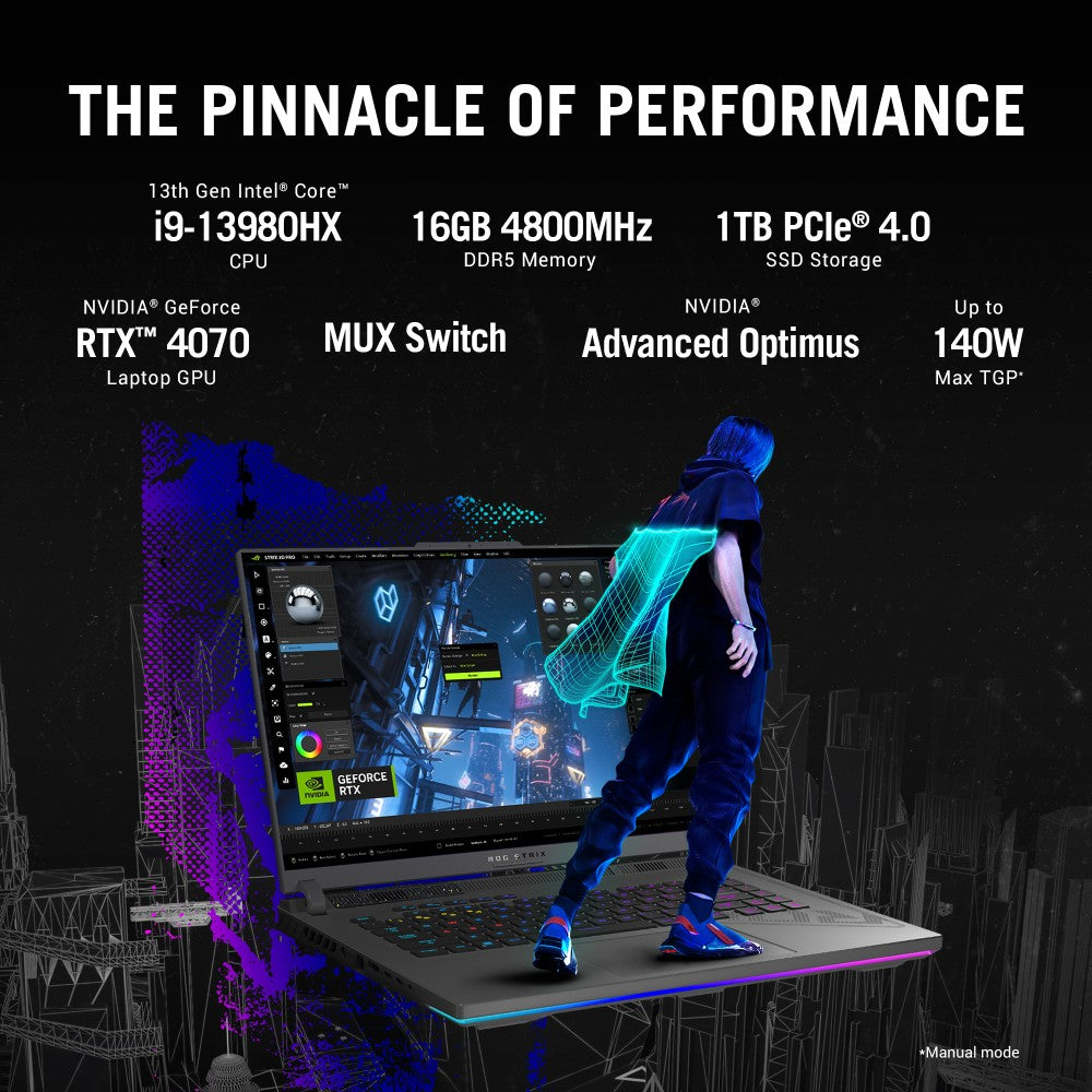 ASUS ROG Strix G16 (2023) 90WHr बैटरी के साथ Intel HX-Series Core i9 13वीं पीढ़ी - (16 GB/1 TB SSD/Windows 11 Home/8 GB ग्राफ़िक्स/NVIDIA GeForce RTX 4070/240 HZ) G614JI-N4151WS गेमिंग लैपटॉप - 16 इंच, वोल्ट ग्रीन, 2.50 किलोग्राम, एमएस ऑफिस के साथ