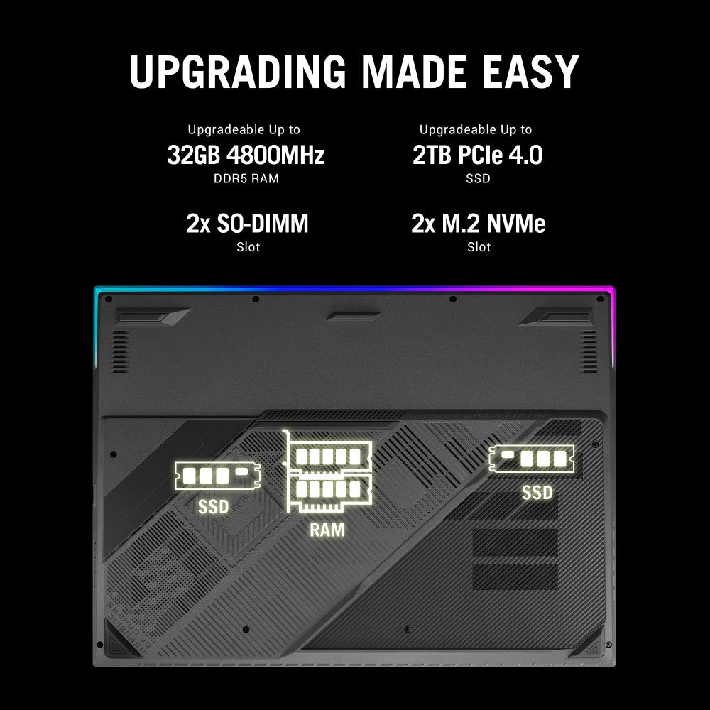 ASUS ROG Strix G18 (2023) with 90WHr Battery Intel HX-Series Core i9 13th Gen - (16 GB/1 TB SSD/Windows 11 Home/8 GB Graphics/NVIDIA GeForce RTX 4070/240 HZ) G814JI-N6097WS Gaming Laptop - 18 Inch, Gray, 3.00 Kg, With MS Office