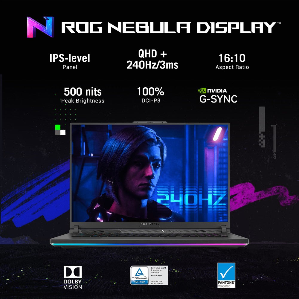 ASUS ROG Strix G18 (2023) with 90WHr Battery Intel HX-Series Core i9 13th Gen - (16 GB/1 TB SSD/Windows 11 Home/8 GB Graphics/NVIDIA GeForce RTX 4070/240 HZ) G814JI-N6097WS Gaming Laptop - 18 Inch, Gray, 3.00 Kg, With MS Office