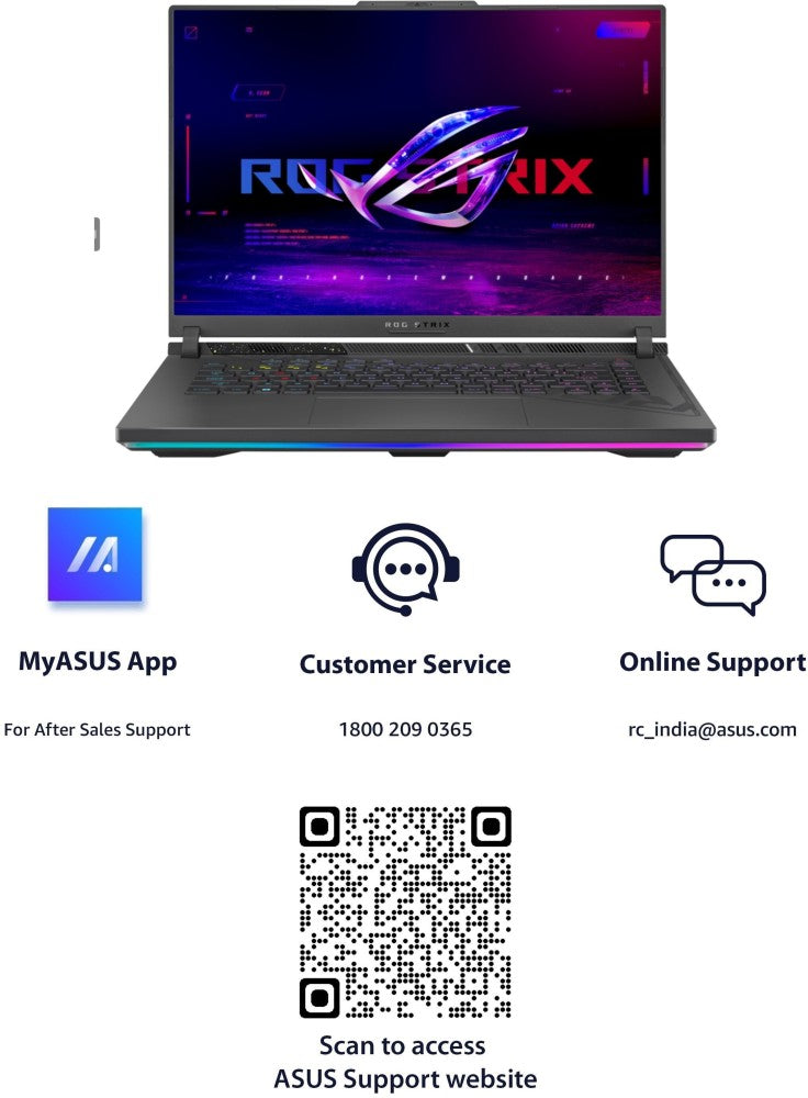 ASUS ROG Strix G16 (2023) 90WHr बैटरी के साथ Intel HX-Series Core i9 13वीं पीढ़ी - (16 GB/1 TB SSD/Windows 11 Home/8 GB ग्राफ़िक्स/NVIDIA GeForce RTX 4070/240 HZ) G614JI-N4151WS गेमिंग लैपटॉप - 16 इंच, वोल्ट ग्रीन, 2.50 किलोग्राम, एमएस ऑफिस के साथ