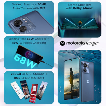 MOTOROLA Edge 40 (Lunar Blue, 256 GB) - 8 GB RAM