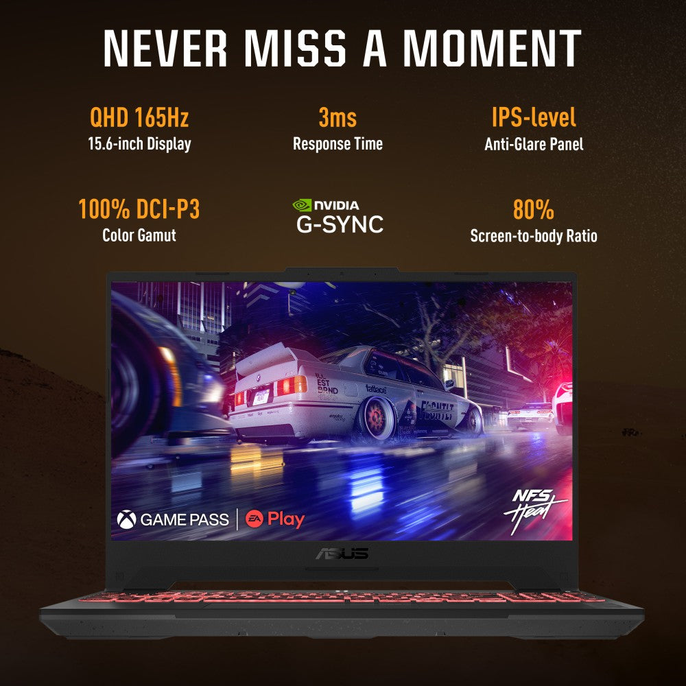 ASUS TUF गेमिंग A15 (2023) 90WHr बैटरी के साथ Ryzen 9 ऑक्टा कोर 7940HS - (16 GB/1 TB SSD/Windows 11 Home/8 GB ग्राफ़िक्स/NVIDIA GeForce RTX 4060/165 Hz) FA577XV-HQ036WS गेमिंग लैपटॉप - 15.6 इंच, जैगर ग्रे, 2.20 किग्रा, एमएस ऑफिस के साथ