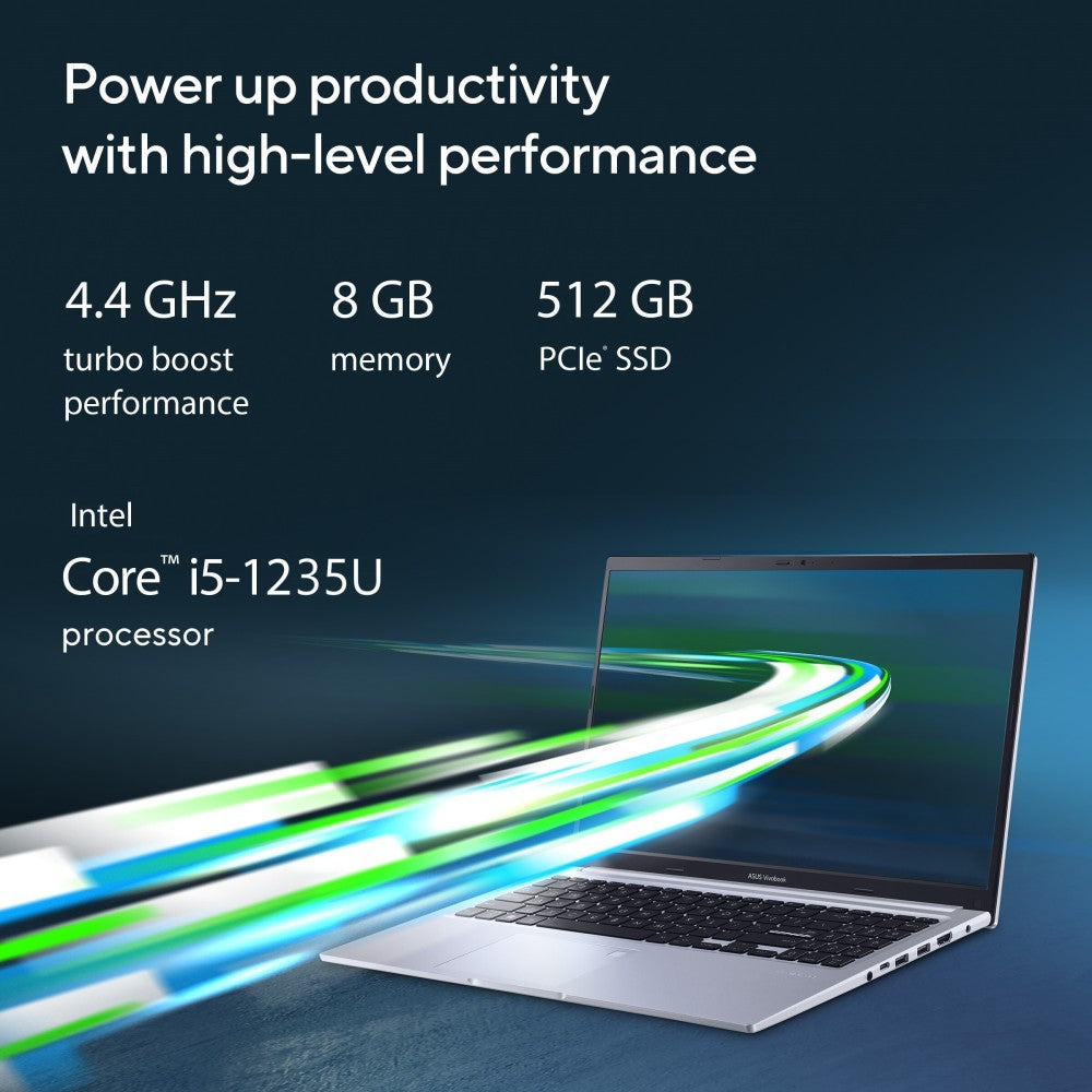 ASUS Vivobook 15 Core i5 12th Gen - (8 GB/512 GB SSD/Windows 11 Home) X1502ZA-EJ515WS पतला और हल्का लैपटॉप - 15.6 इंच, आइसलाइट सिल्वर, 1.7 किलोग्राम, एमएस ऑफिस के साथ