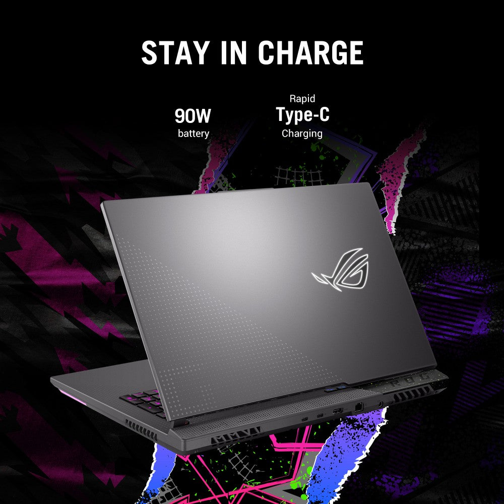 ASUS ROG Strix G17 (2023) 90WHr बैटरी के साथ Ryzen 9 12 Core 7845HX - (16 GB/1 TB SSD/Windows 11 Home/6 GB ग्राफ़िक्स/NVIDIA GeForce RTX 4050/240 HZ) G713PU-LL060WS गेमिंग लैपटॉप - 17.3 इंच, एक्लिप्स ग्रे, 2.80 किग्रा, एमएस ऑफिस के साथ