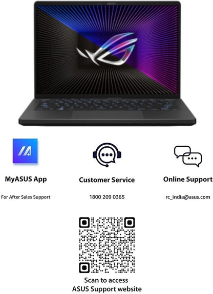 ASUS ROG Zephyrus G14 (2023) with 76WHr Battery Ryzen 9 Octa Core 7940HS - (32 GB/1 TB SSD/Windows 11 Home/8 GB Graphics/NVIDIA GeForce RTX 4060/165 Hz) GA402XV-N2034WS Gaming Laptop - 14 Inch, Eclipse Gray AniMe Matrix Version, 1.72 Kg, With MS Office