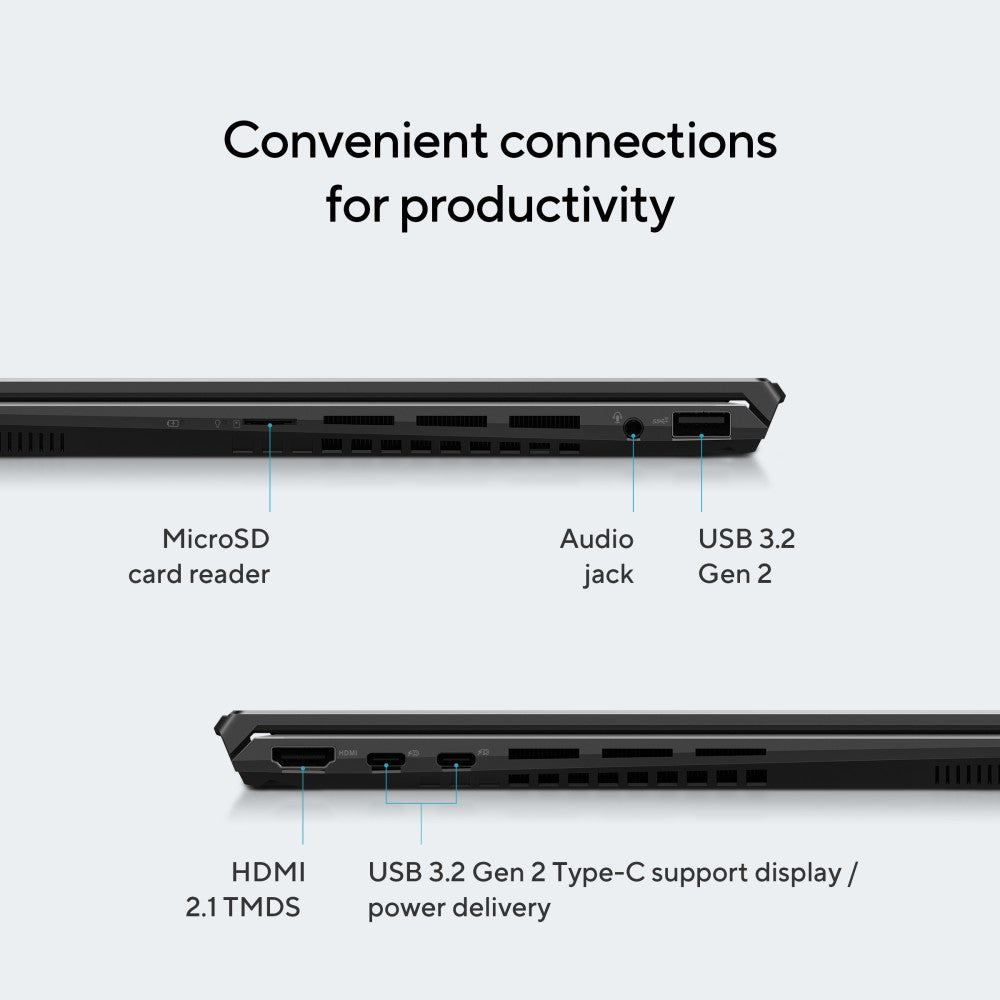 ASUS Zenbook 14X OLED Ryzen 5 Hexa Core 5600H - (16 GB/512 GB SSD/Windows 11 Home) UM5401QA-KM541WS पतला और हल्का लैपटॉप - 14 इंच, जेड ब्लैक, 1.40 किग्रा, एमएस ऑफिस के साथ