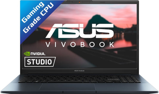 ASUS Vivobook Pro 15 Ryzen 7 Octa Core 5800H - (16 GB/512 GB SSD/Windows 11 Home/4 GB ग्राफ़िक्स/NVIDIA GeForce RTX 3050/144 Hz) M6500QC-HN741WS क्रिएटर लैपटॉप - 15.6 इंच, शांत नीला, 1.8 किलोग्राम, साथ में एमएस ऑफिस