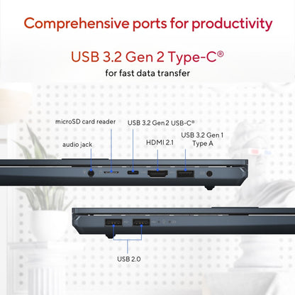 ASUS Vivobook Pro 15 Ryzen 5 Hexa Core 5600H - (16 GB/512 GB SSD/Windows 11 Home/4 GB ग्राफ़िक्स/NVIDIA GeForce RTX 3050/144 Hz) M6500QC-HN541WS क्रिएटर लैपटॉप - 15.6 इंच, शांत नीला, 1.8 किलोग्राम, साथ में एमएस ऑफिस