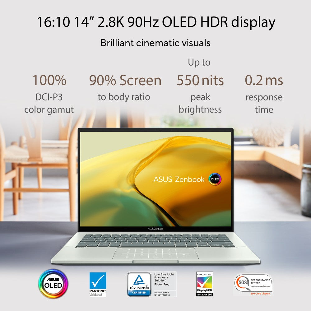 ASUS Zenbook 14 OLED Intel EVO P-Series Core i7 12th Gen - (16 GB/512 GB SSD/Windows 11 Home) UX3402ZA-KM732WS Laptop - 14 inch, Aqua Celadon, With MS Office