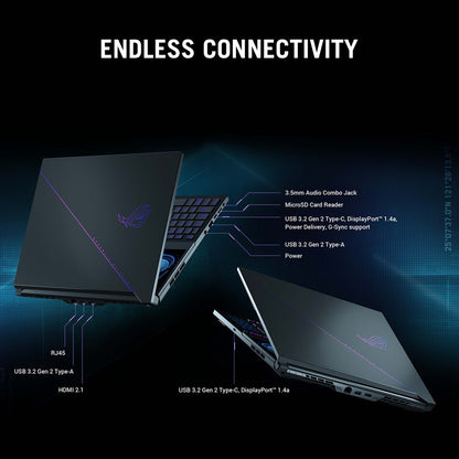 ASUS ROG Zephyrus Duo 16 90WHr बैटरी के साथ Ryzen 9 16 Core 7945HX - (32 GB/2 TB SSD/Windows 11 Home/12 GB ग्राफ़िक्स/NVIDIA GeForce RTX 4080/240 HZ) GX650PZ-NM047WS गेमिंग लैपटॉप - 16 इंच, काला, 2.67 किलोग्राम, एमएस ऑफिस के साथ