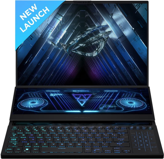 ASUS ROG Zephyrus Duo 16 90WHr बैटरी के साथ Ryzen 9 16 Core 7945HX - (32 GB/2 TB SSD/Windows 11 Home/16 GB ग्राफ़िक्स/NVIDIA GeForce RTX 4090/240 HZ) GX650PY-NM052WS गेमिंग लैपटॉप - 16 इंच, काला, 2.67 किलोग्राम, एमएस ऑफिस के साथ