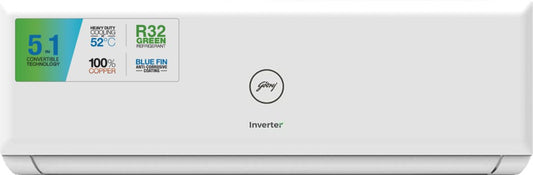 गोदरेज 5-इन-1 कन्वर्टिबल कूलिंग 2023 मॉडल 1.5 टन 4 स्टार स्प्लिट इन्वर्टर 4 वे स्विंग और ट्राई फिल्ट्रेशन सिस्टम एसी के साथ - सफेद - ईआई 18PINV4R32-WWP, कॉपर कंडेनसर