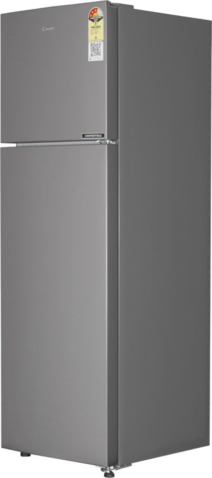 CANDY 268 L Frost Free Double Door 2 Star Convertible Refrigerator - Inox Steel, CDD2932TS