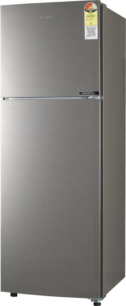 CANDY 240 L Frost Free Double Door 3 Star Refrigerator - Brushline Silver, CDD2653SS