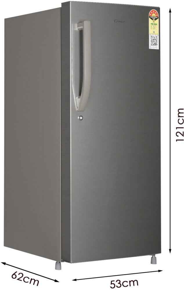 CANDY 190 L Direct Cool Single Door 5 Star Refrigerator - Brushline Silver, CSD2005SS