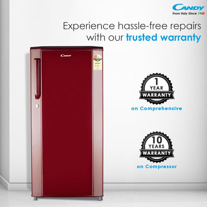 CANDY 175 L Direct Cool Single Door 2 Star Refrigerator - Burgundy Red, CSD1862RM