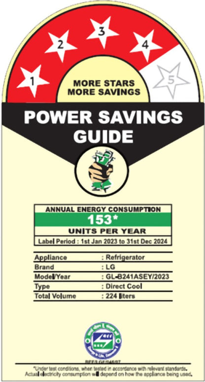LG 224 L Direct Cool Single Door 4 Star Refrigerator  with Smart Inverter Compressor, Humidity Controller & Moist 'N' Fresh - Scarlet Euphoria, GL-B241ASEY