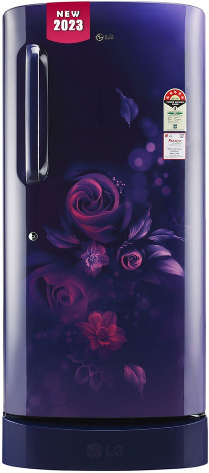 LG 205 L Direct Cool Single Door 5 Star Refrigerator with Base Drawer  with Smart Inverter Compressor, Humidity Controller & Moist 'N' Fresh - Blue Euphoria, GL-D221ABEU