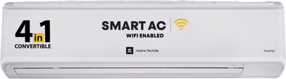 realme TechLife 1.5 Ton 5 Star Split Inverter Smart AC with Wi-fi Connect  - White - 155SIAA22BWRS, Copper Condenser