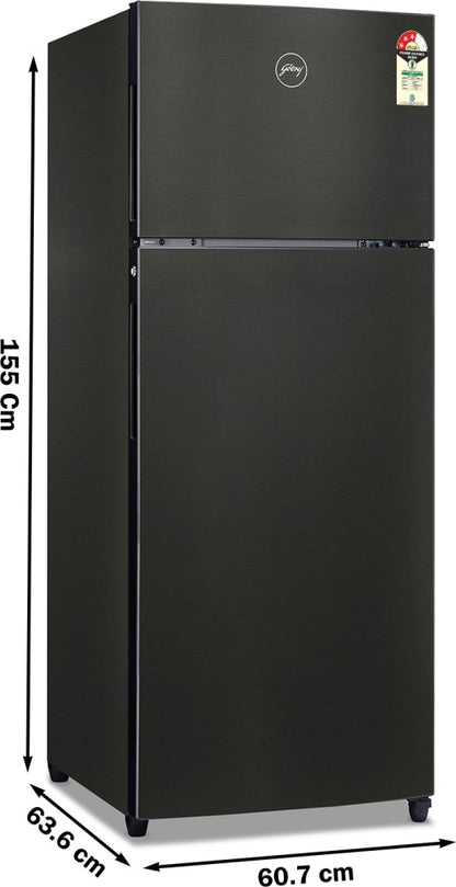 Godrej 244 L Frost Free Double Door 3 Star Convertible Refrigerator - Fossil Steel, RF EON 265C RCIT FS ST