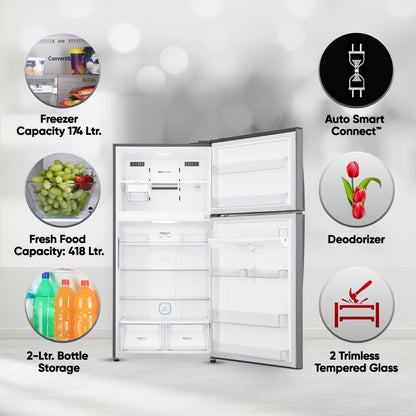 LG 592 L Frost Free Double Door 1 Star Refrigerator - Platinum Silver 3, GR-H812HLHM