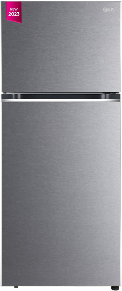 LG 398 L Frost Free Double Door 2 Star Refrigerator  with Smart Inverter Compressor, Express Freeze & Multi Air Flow - DAZZLE STEEL, GL-N422SDSY