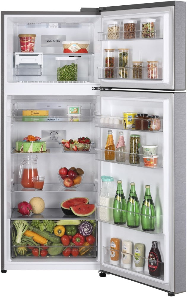 LG 398 L Frost Free Double Door 2 Star Refrigerator  with Smart Inverter Compressor, Express Freeze & Multi Air Flow - DAZZLE STEEL, GL-N422SDSY