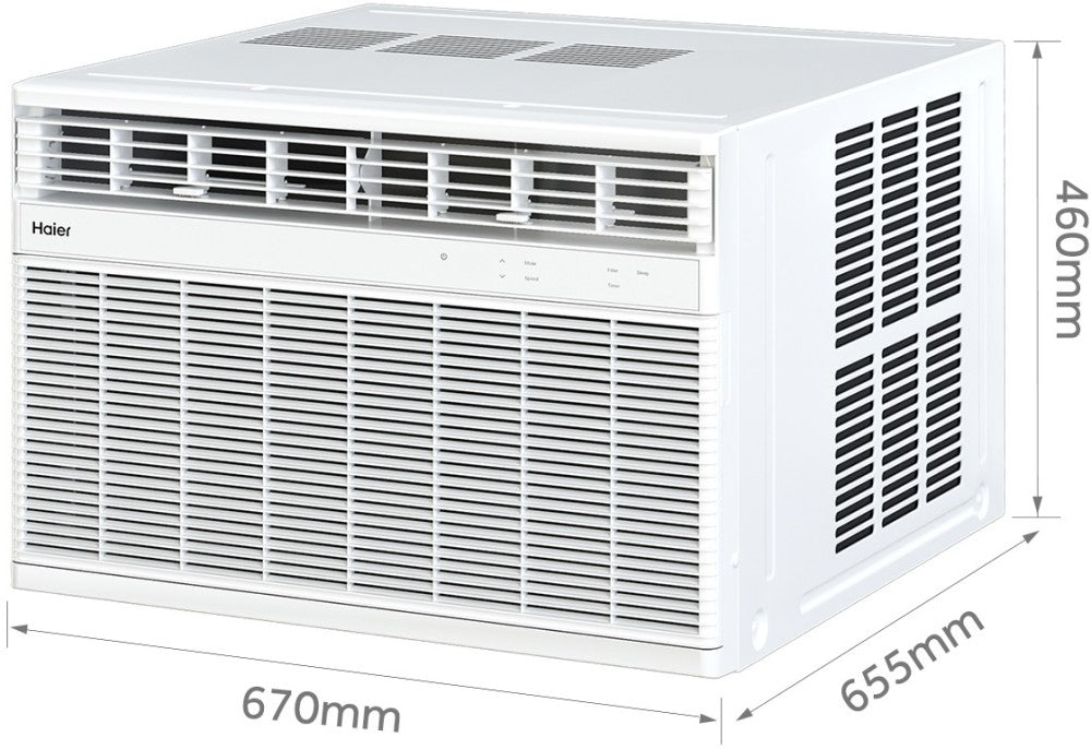 Haier Top Flow 1.5 Ton 3 Star Window Jet Air Flow and Dynamic Cooling for better air circulation, Filter Diagnosis for healthy air, Micro Antibacterial Filter AC  - White - HWU18TF-EW3BE-FS, Copper Condenser