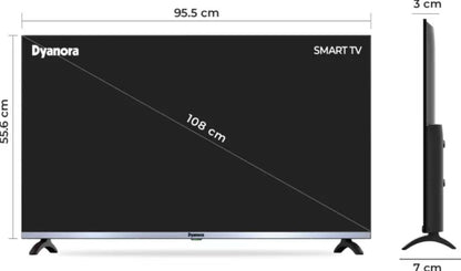 डायनोरा प्रो 108 सेमी (43 इंच) फुल एचडी एलईडी स्मार्ट एंड्रॉइड टीवी शोर में कमी के साथ, एंड्रॉइड 9.0, Google वॉयस असिस्टेंट, शक्तिशाली ऑडियो बॉक्स स्पीकर - DYLD43F2S